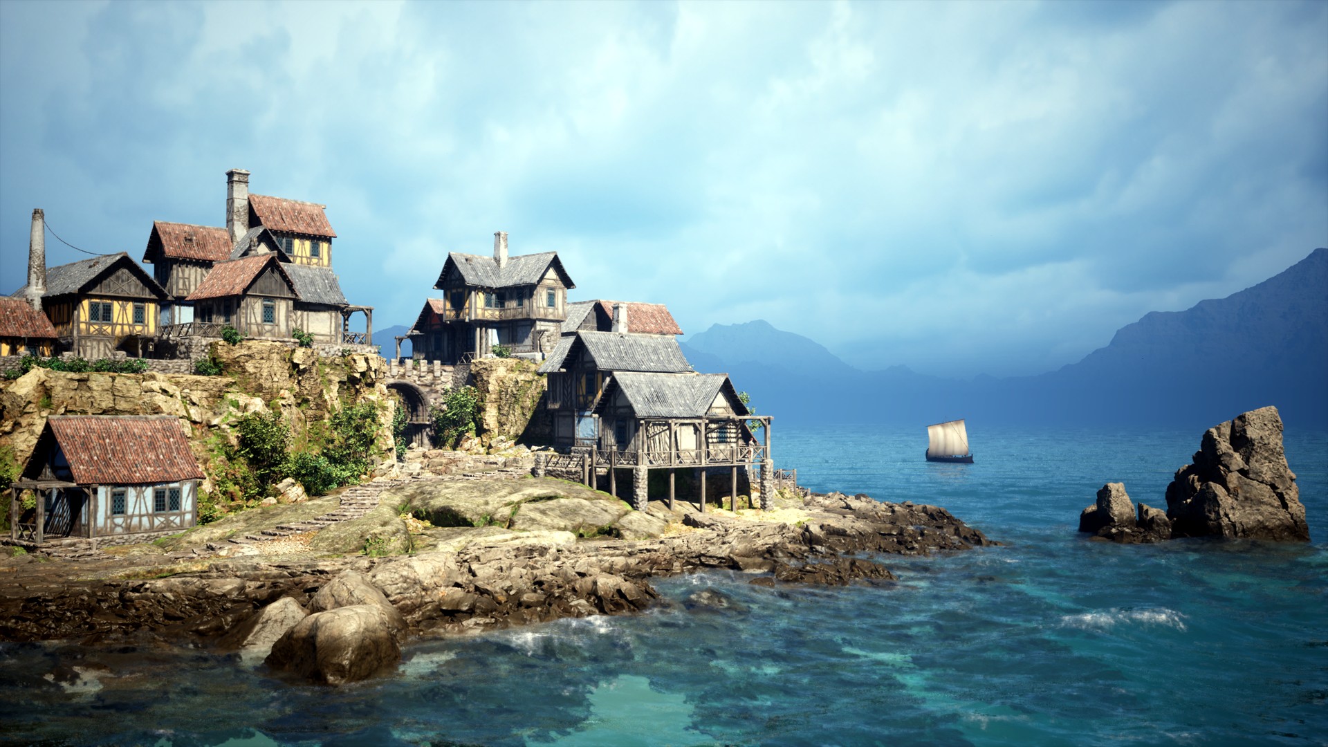 Das epische Dorf am Meer