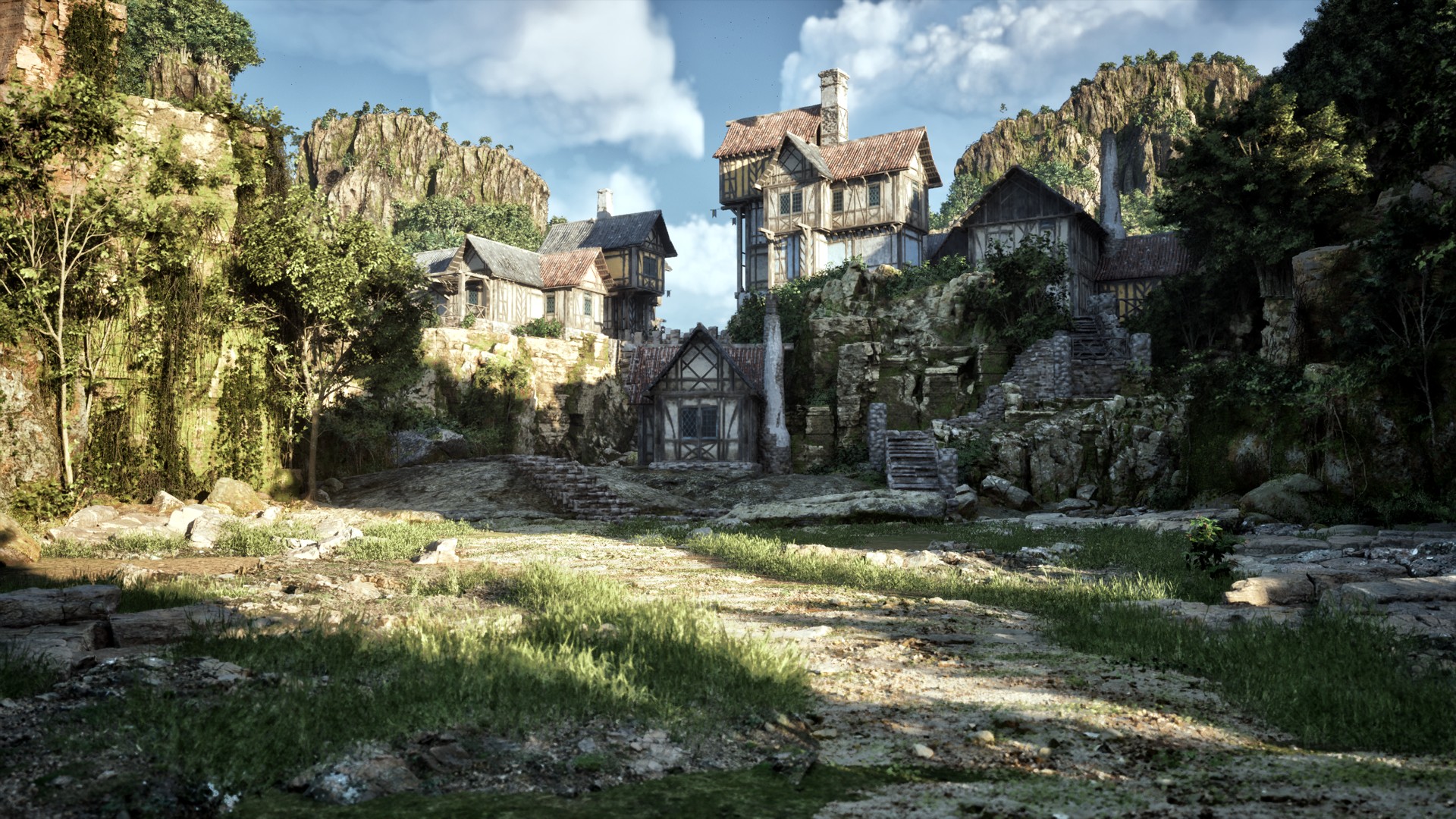 Das epische Dorf in einer Schlucht