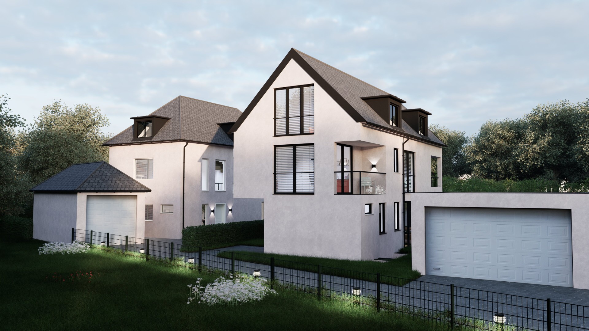 Doppelhaus mit Garten