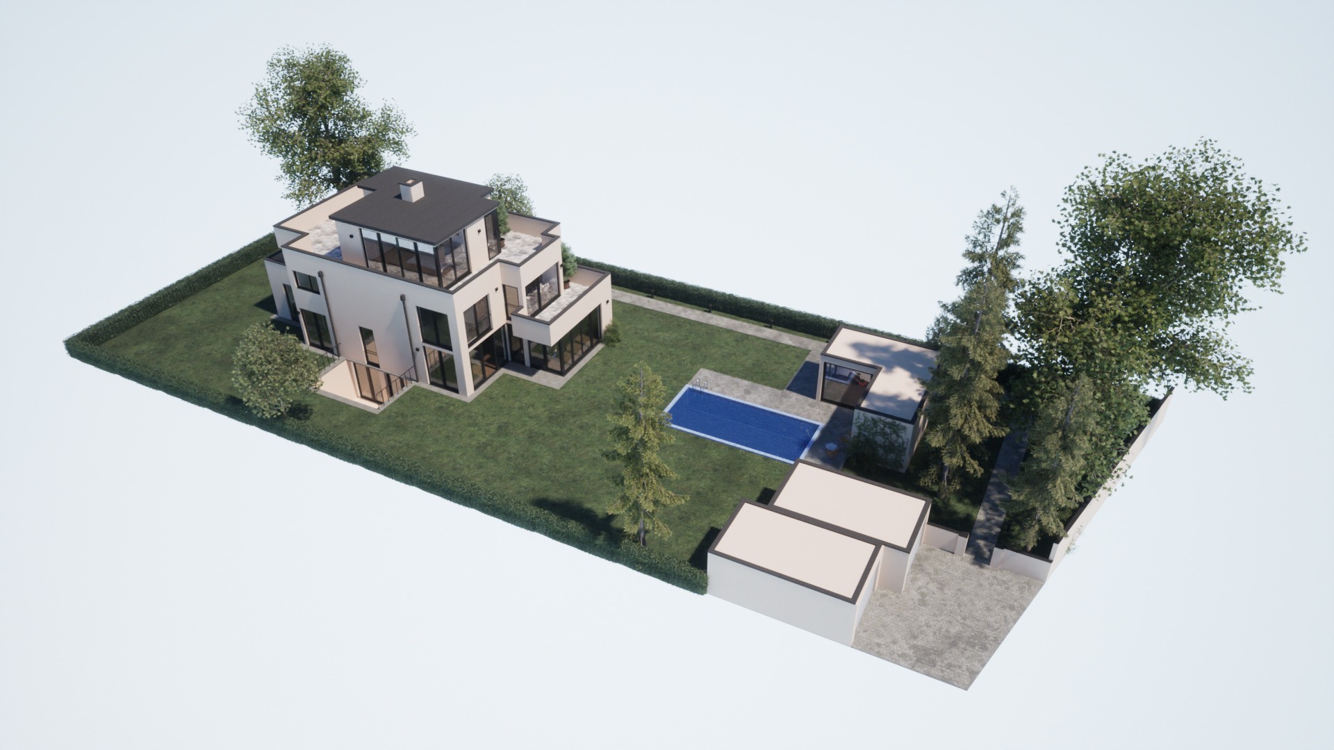 Duplexhaus Illustration des Grundstücks