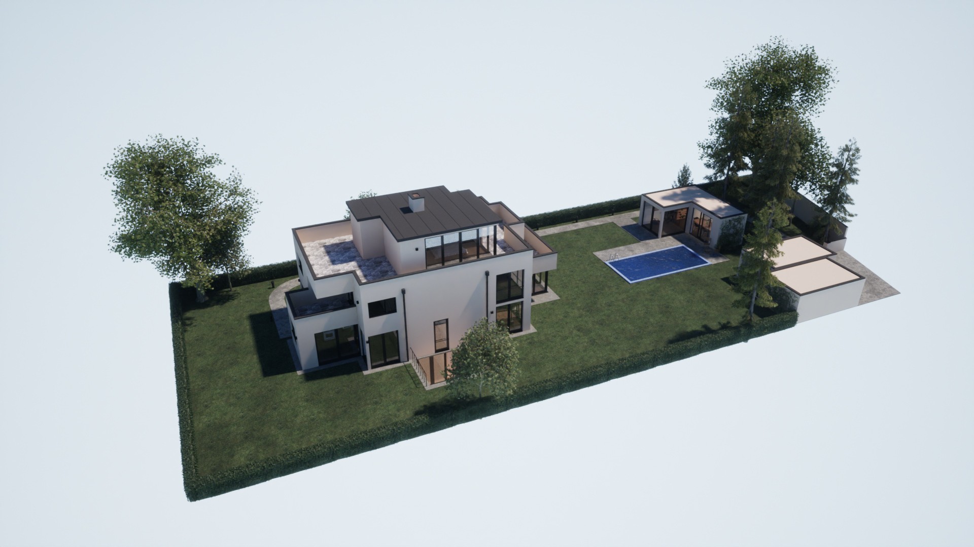 Duplexhaus Illustration des Grundstücks