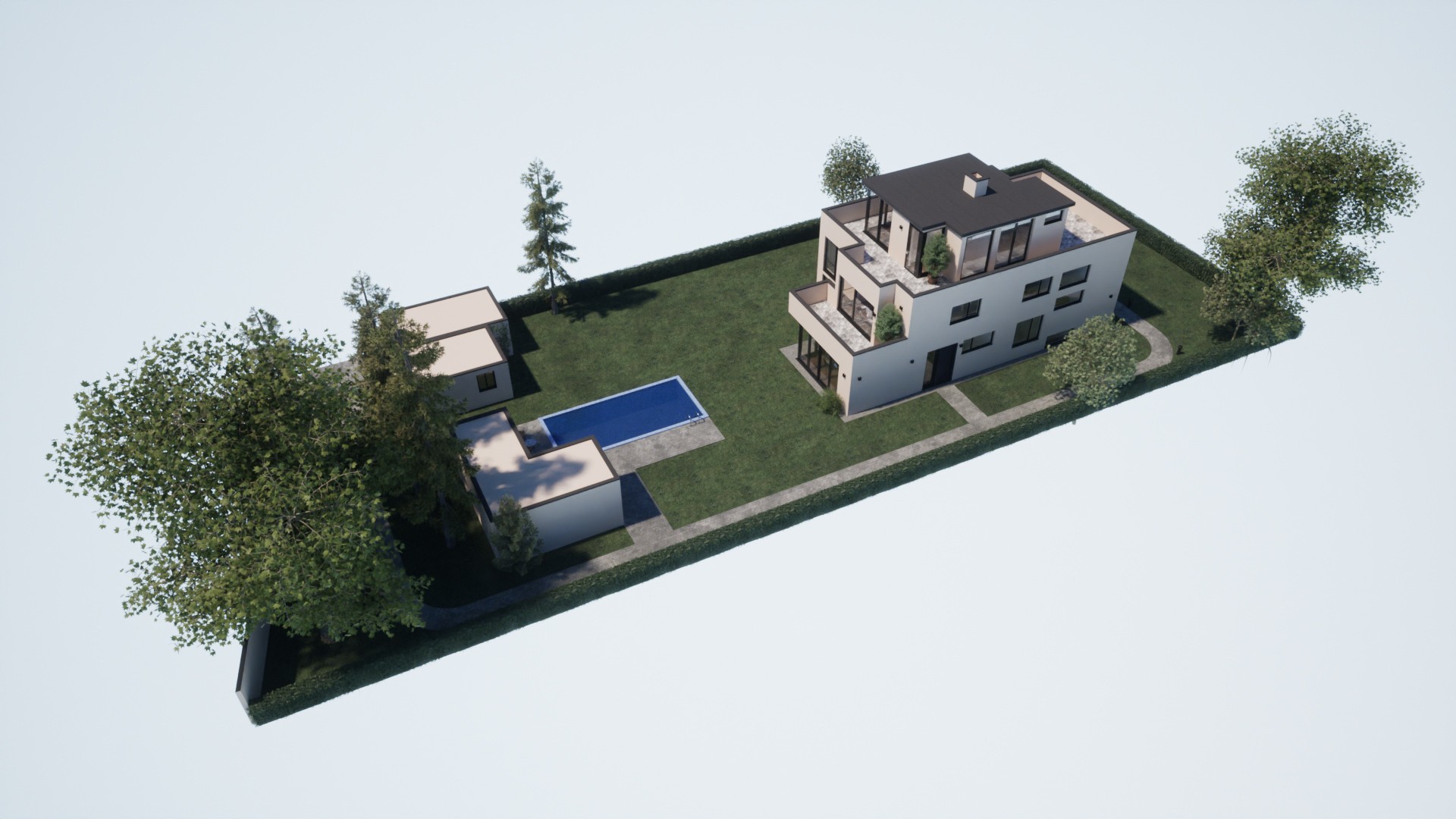 Duplexhaus Illustration des Grundstücks