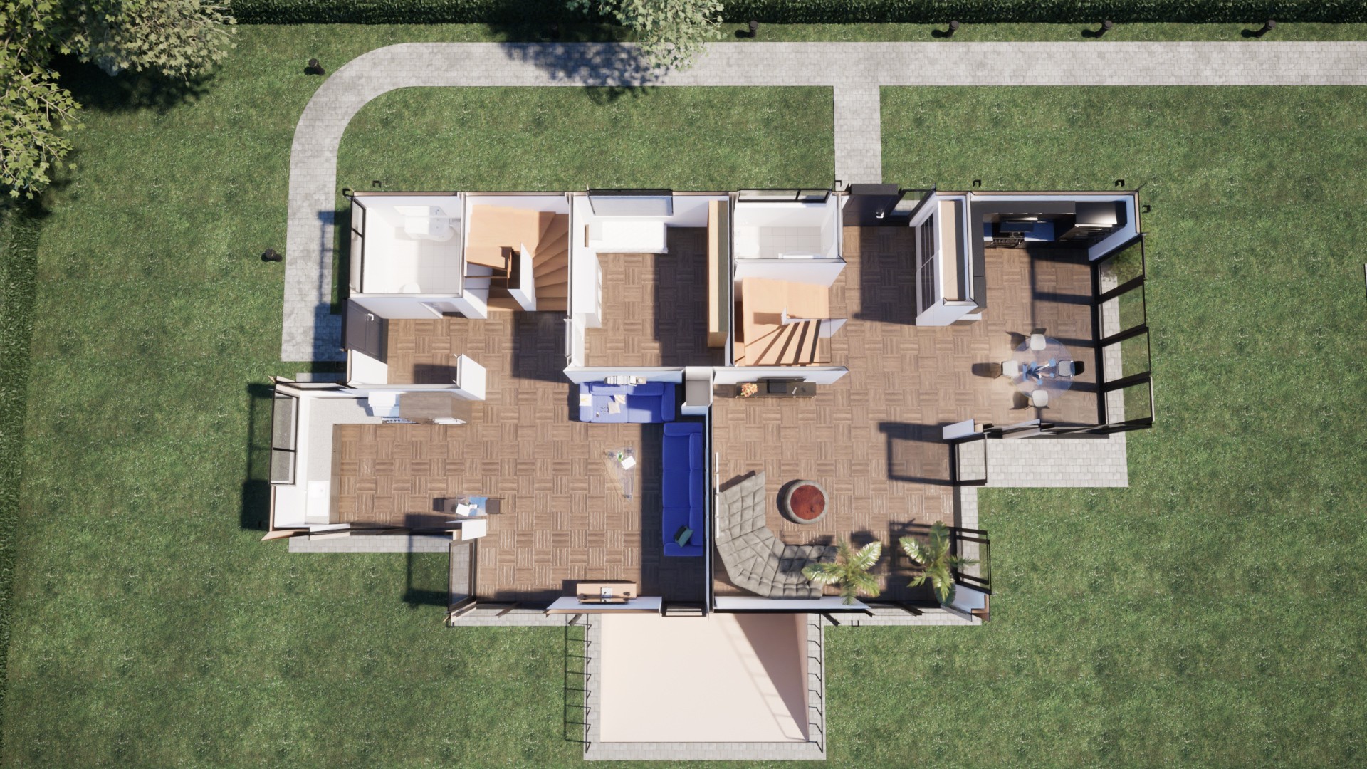 Architekturvisualisierung Illustrative Grundrisse