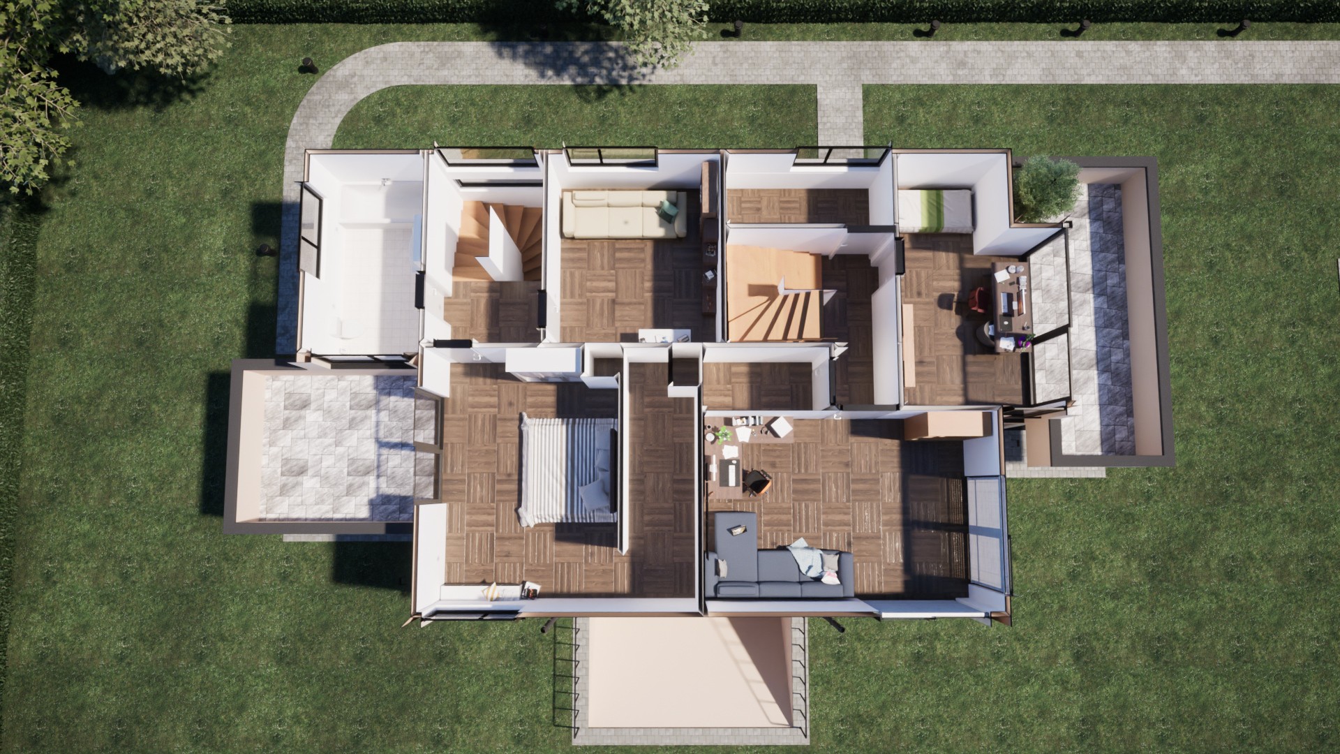 Architekturvisualisierung Illustrative Grundrisse